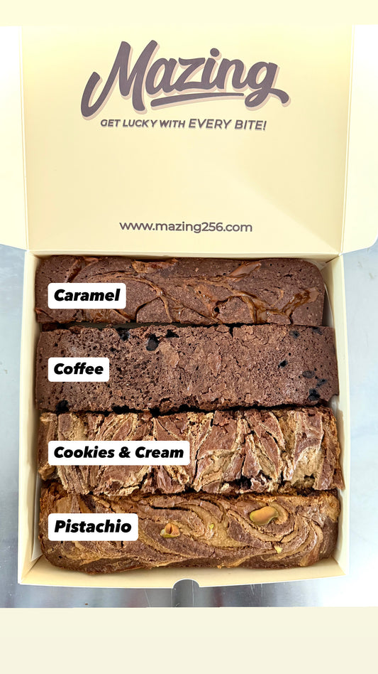 Assorted/Flavored Brownie Box- Caramel/Coffee/Pistachio/Cookies&Cream