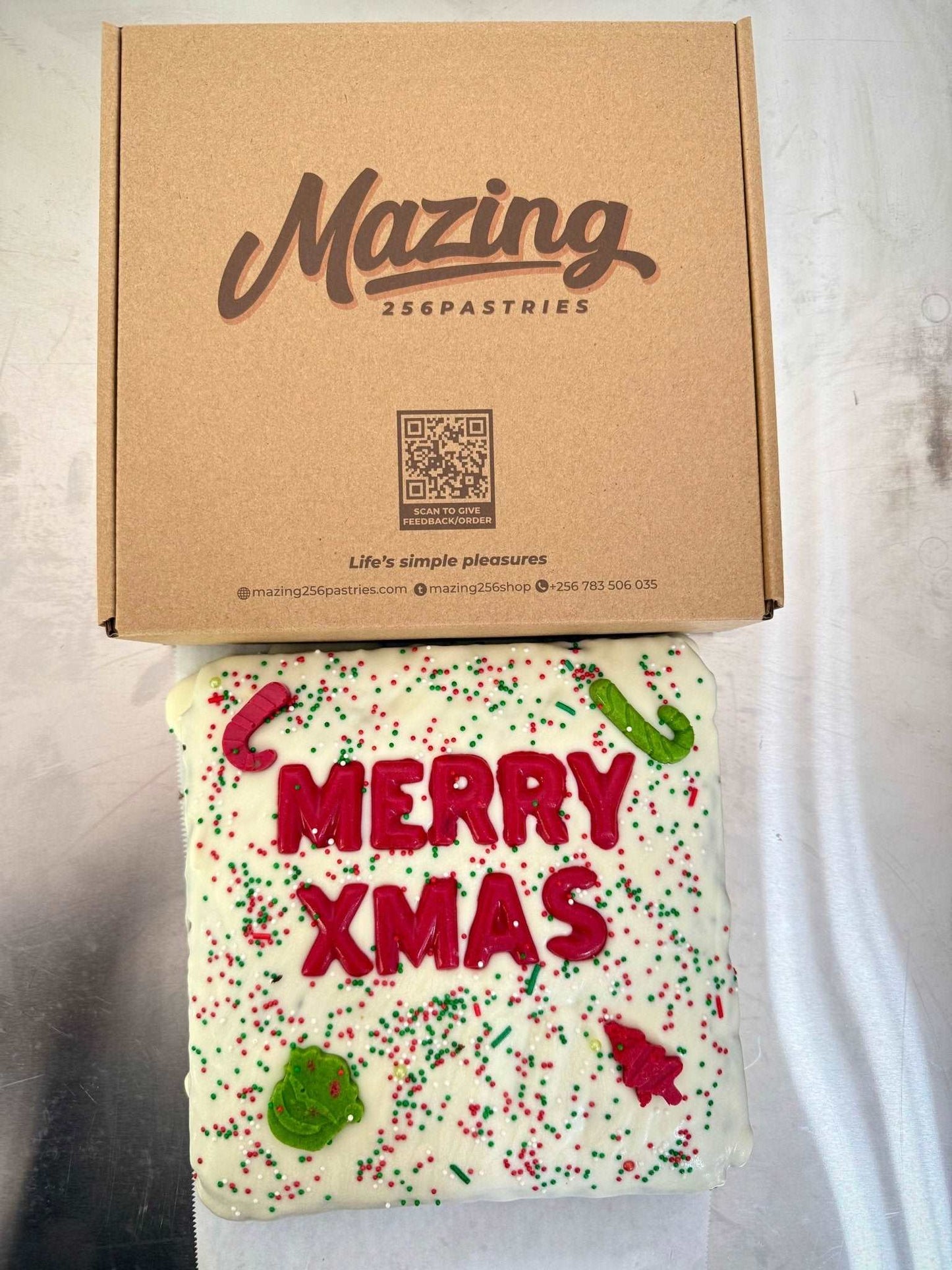 Merry Xmas Slab - Mazing256Pastries