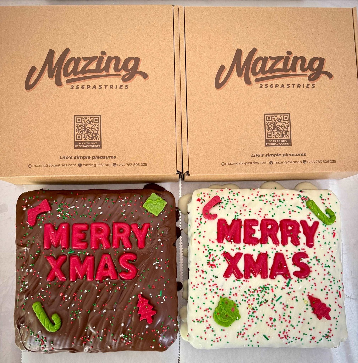 Merry Xmas Slab - Mazing256Pastries