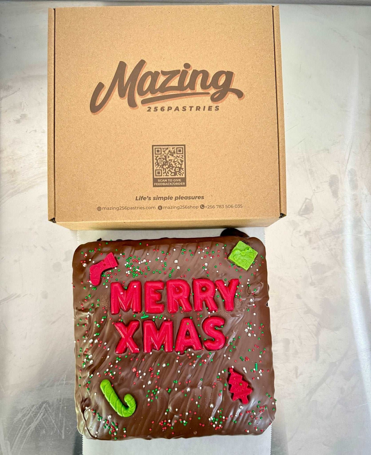 Merry Xmas Slab - Mazing256Pastries