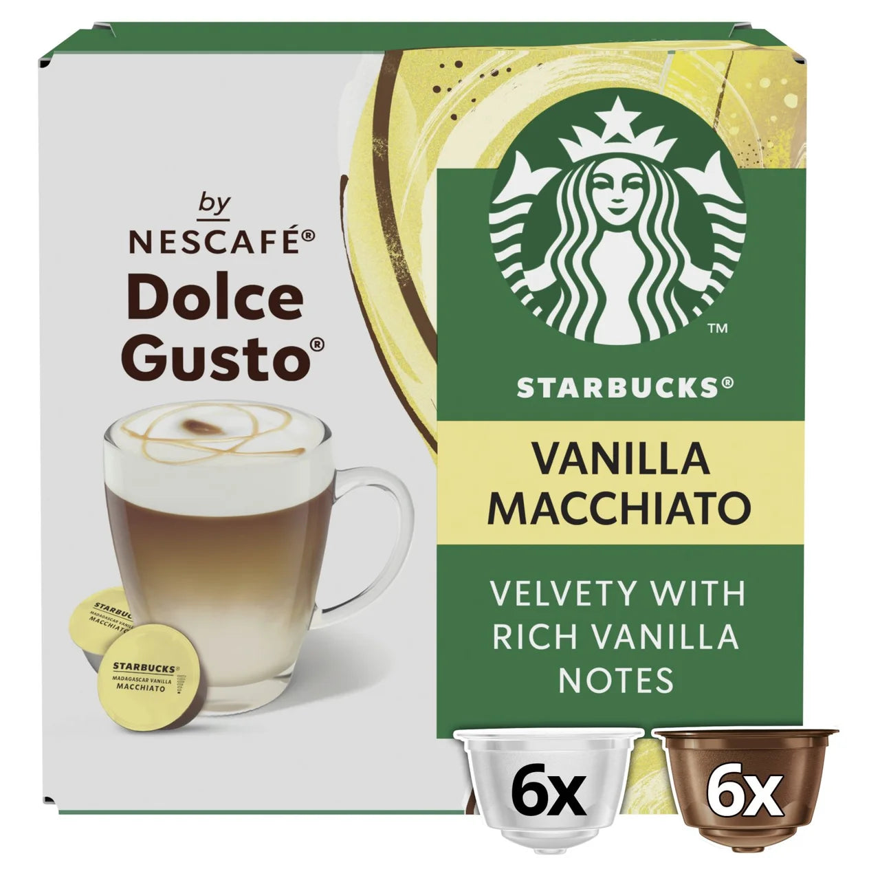Starbucks Dolce Gusto Madagascar Vanilla Macchiato Coffee Pods x 12