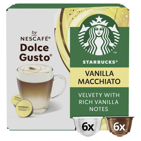 Starbucks Dolce Gusto Madagascar Vanilla Macchiato Coffee Pods x 12