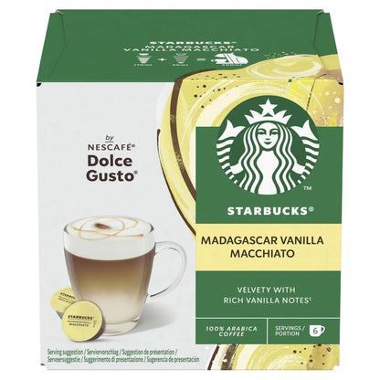 Starbucks Dolce Gusto Madagascar Vanilla Macchiato Coffee Pods x 12