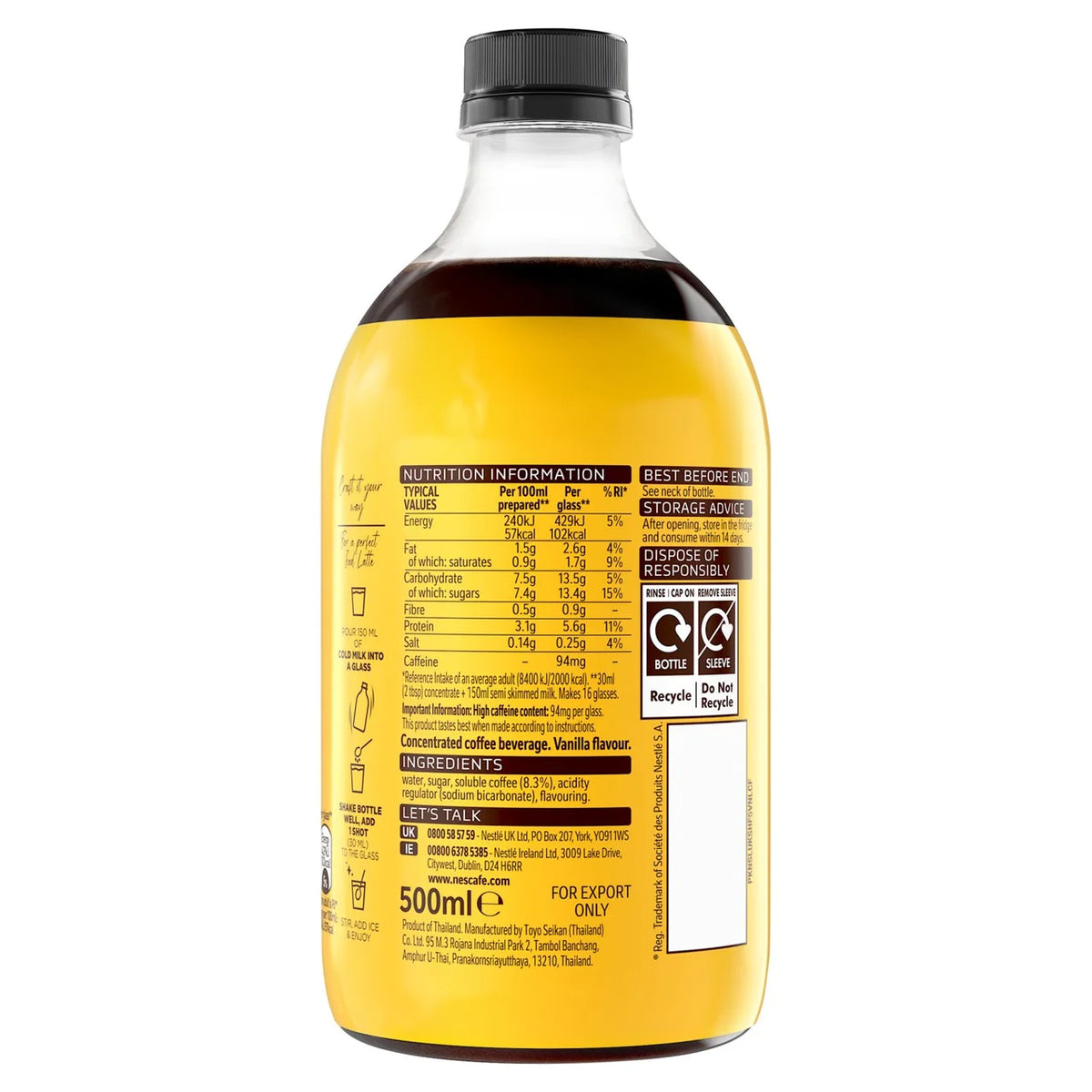 Nescafe Vanilla Espresso Coffee Concentrate